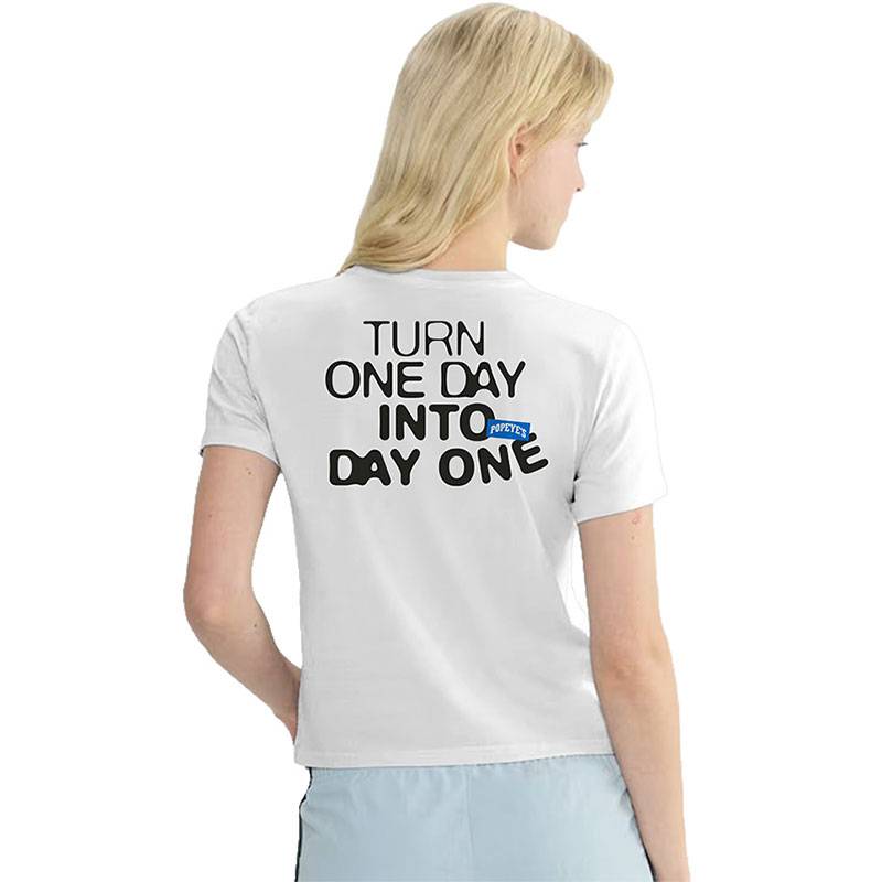 Popeye's Ladies "Day One" T shirt White