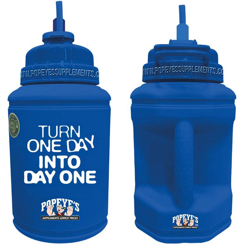 Popeye's Power Jug Flip-N-Sip "Turn One Day" 1 Gallon
