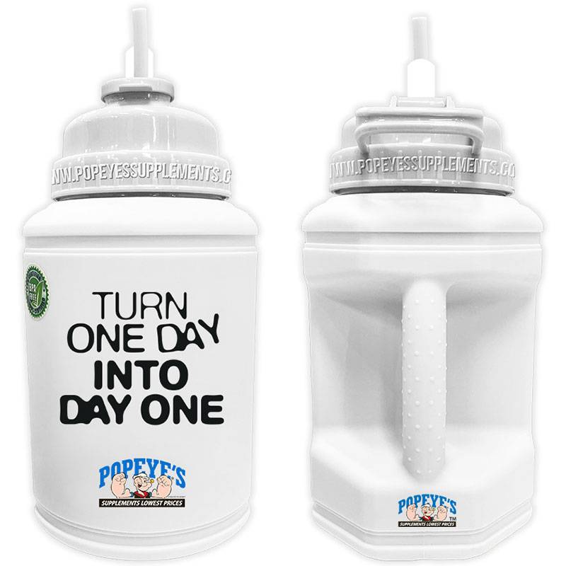 Popeye's Power Jug Flip-N-Sip "Turn One Day" 1 Gallon