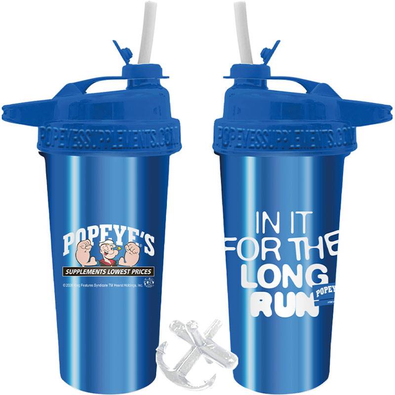 Popeye's Typhoon Flip-N-Sip Steel Shaker "In It For The Long Run"