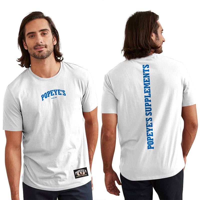 Popeye's Back Racer Stripe T shirt White