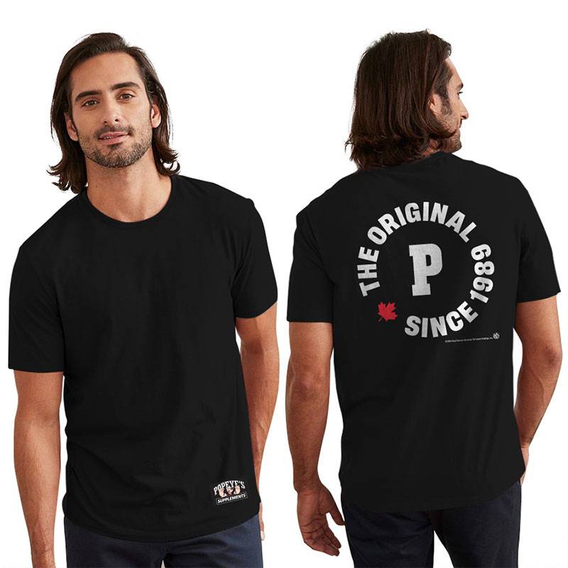 Popeye's Shirt "The Original Back Print" Black
