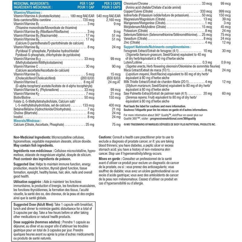 Progressive Multivitamin Active homme 120 caps