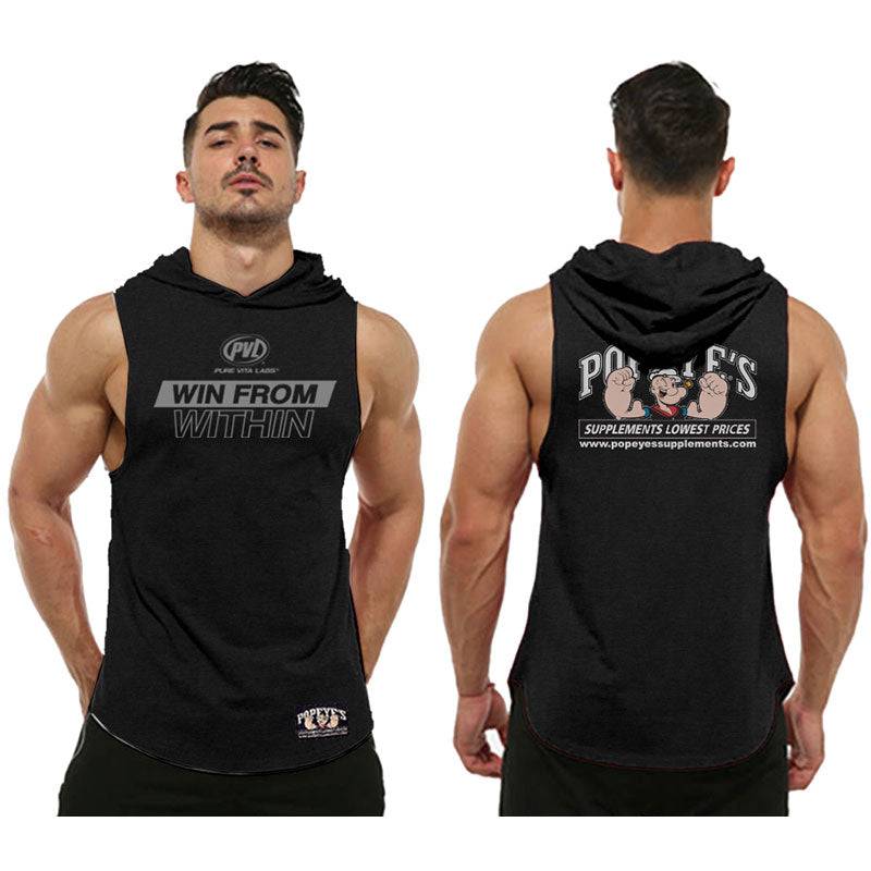 Popeye's Sleeveless Hoodie PVL "Win From Within" Black