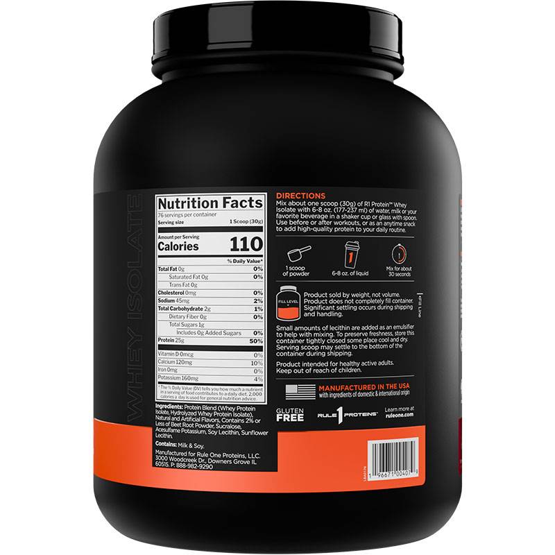 Rule 1 Whey Isolate Protein 5 lb