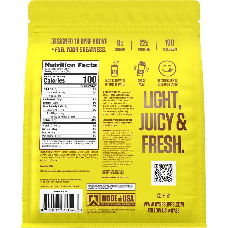 Ryse Clear Protein 580g -600g