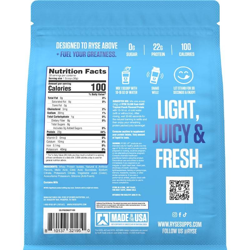 Ryse Clear Protein 580g -600g