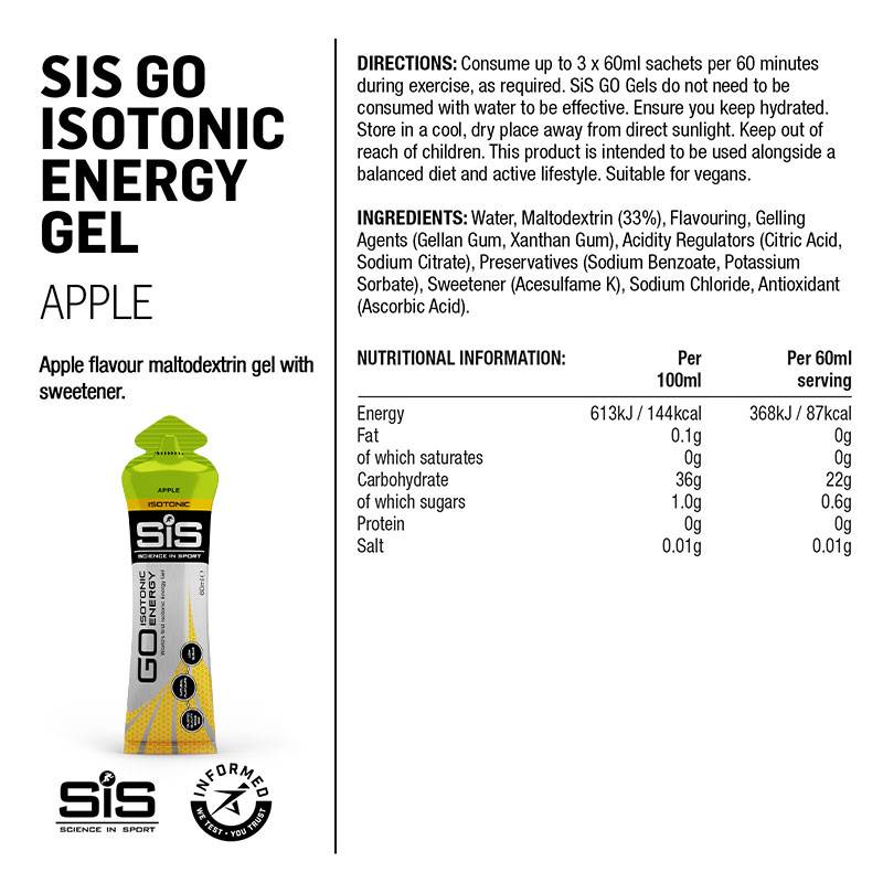 SIS GO Isotonic Energy Gel Box ( 30 X 60ml)