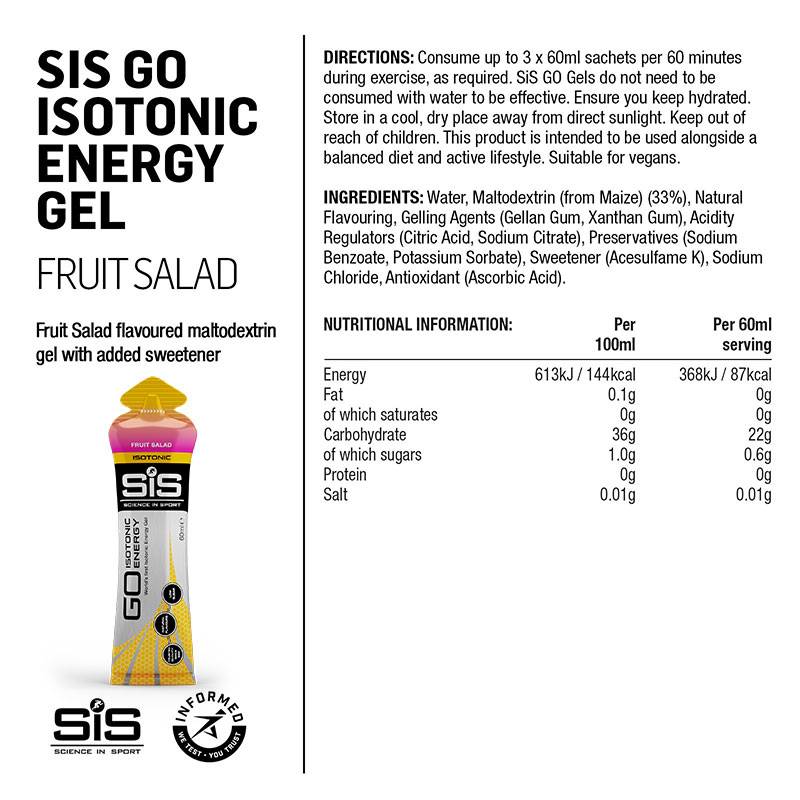 SIS GO Isotonic Energy Gel Box ( 30 X 60ml)