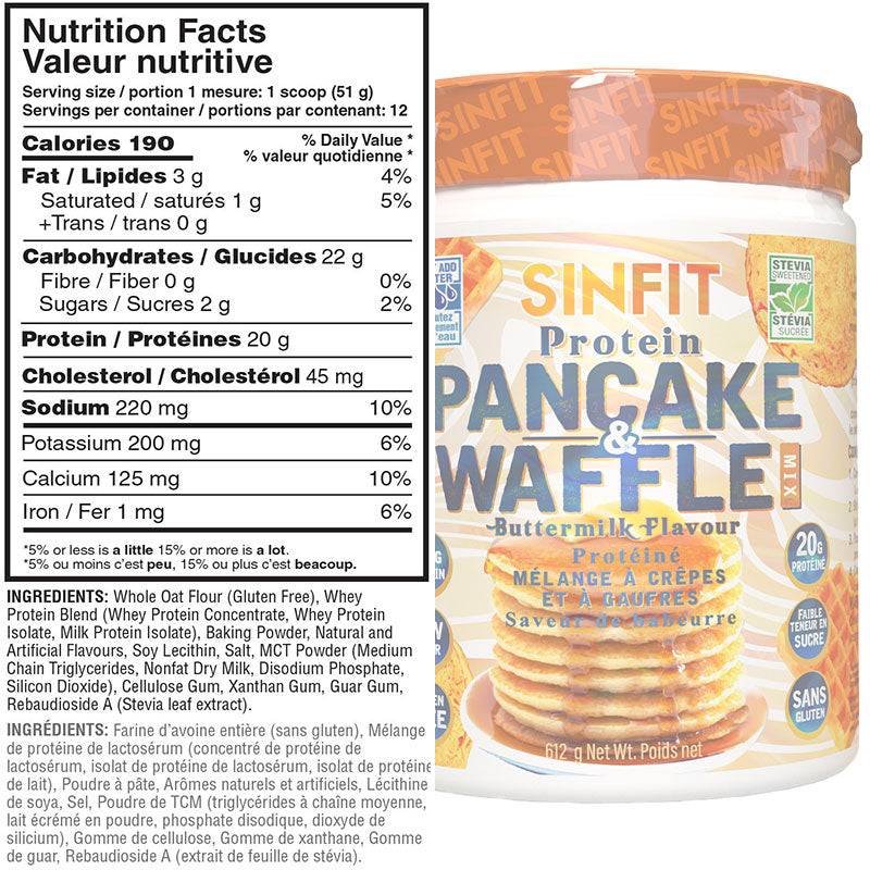 SinFit Mélange à Crêpes et Gauffres 610g