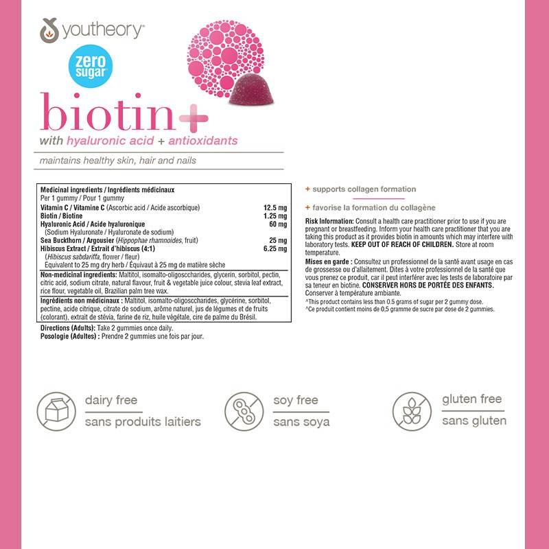 Youtheory Biotin+ 60 gummies